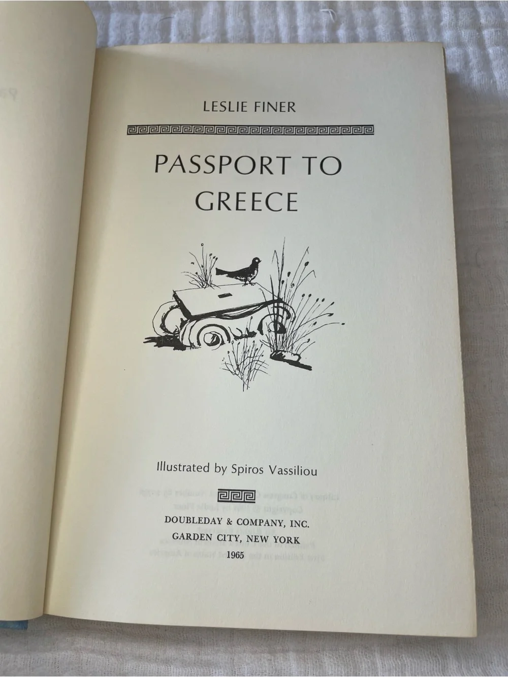Vintage 1965 Passport to Greece Leslie Finer First US Ed HC DJ Spiros Vassiliou